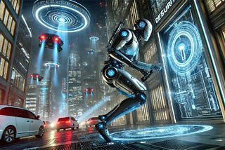 A robot or AI breaking into a data centre