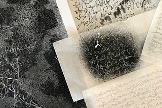 A selection of papers with asemic writing