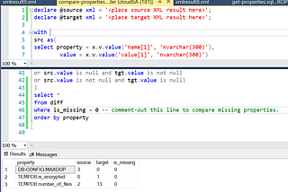 Compare environment settings on SQL Server and Azure SQL that may impact performance