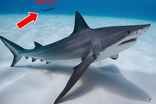 A shark and a remora