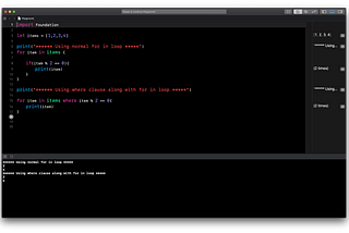 Swift bit #1 — Using “where” clause in “for in” loops