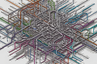 A maze map of lines with the title “How to apply credit at our firm”