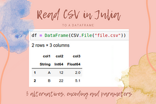 Read CSV to Data Frame in Julia (programming lang)