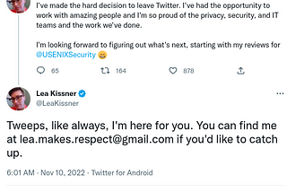 When CISO’s Resign: Lea Kissner Leaves Twitter
