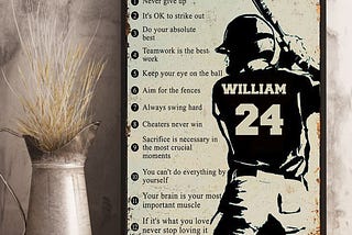 AVAILABLE Personalize Baseball life lessons poster
