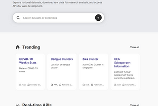Extraction of Collections and Datasets Using data.gov.sg API
