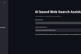 Building an AI-Powered Web Search Assistant Using GPT-4 and Streamlit