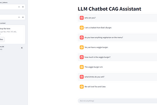 Streamlit frontend of our CAG chatbot