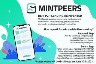 🚀MintPeers airdrop
💰Free up to 10 MPRS (~€150) + Reff 0.1