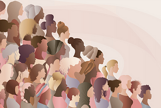 Illustration of a crowd of people with diverse ethnic backgrounds.
