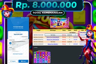 Bukti Kemenangan Slot Sweet Bonaza 1000 Dice Rp8.000.000,- Lunas!