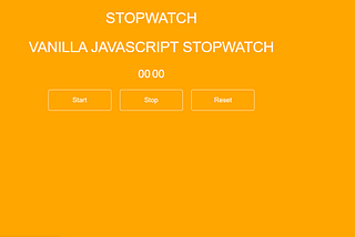 JavaScript Stopwatch