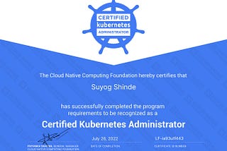 My Journey to Kubernetes certified administrator.