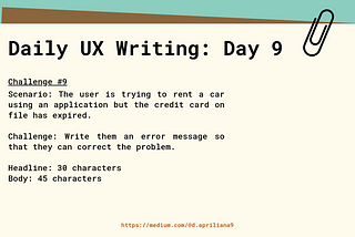 My Daily UX Writing Challenge: Day 9 - Invalid Credit Card