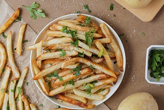 Crispy and Guilt-Free: Healthier Homemade French Fries (Approx. 200 Calories per Serving)