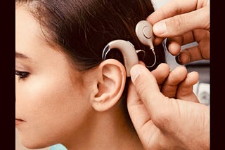 Woman getting a cochlear implant