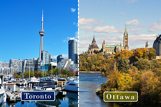 From Ottawa to Toronto, 5 things I prefer about Toronto and 5 I miss from Ottawa since I moved.