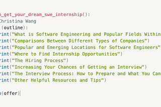 Your Guide to Getting Your Dream Software Engineering Internship