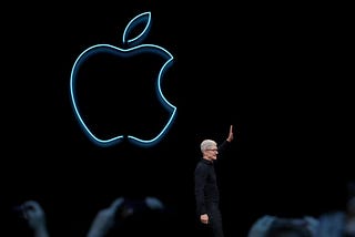 Tim Cook, Apple CEO, on stage at WWDC 2020