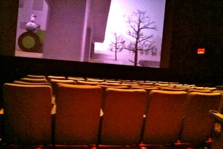 Alone in a movie theater by Studio Sarah Lou, Creative commons license via flickr