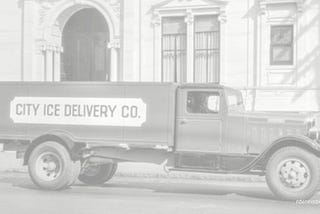 old ice delivery truck