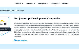 Top Javascript Development Companies