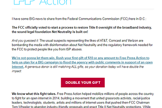 Free Press, Victory Assured at the FCC, Still Raising Money on Net Neutrality Issue