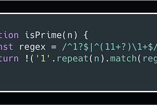 A wild way to check if a number is prime using a regular expression