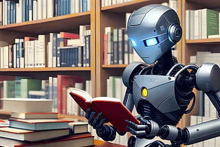 A robot reading a book (AI-Generated on Stable Diffusion)