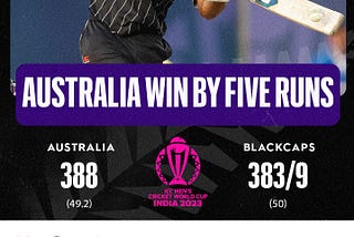 Trans-Tasman Rivalry in CWC 2023: One of the Greatest ODIs of All Time