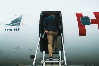 Person onboarding into a flight