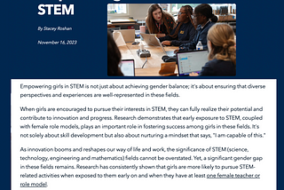 Empowering Girls in STEM | featured in ISTE