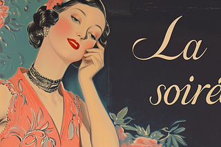 Are you getting better at generating text in Midjourney V6? Try out some advanced tips and see where they take you. /imagine prompt: Art Deco poster illustration of a lady getting ready for an evening event, french elegance. Text “La soiree” — ar 16:9 — style raw — v 6.0 — Upscaled (Subtle) — with minor touch-ups with Adobe Photoshop.