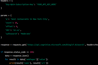 A Guide to Using the Bing Search API: Retrieving Results with an API Key