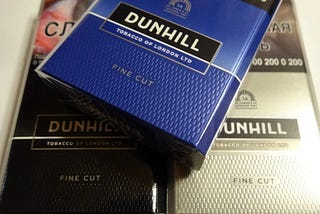 Dunhill Fine Cut Cigarette Tasting.