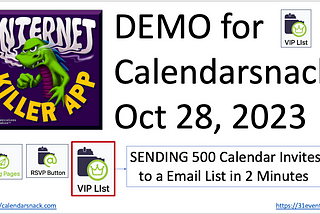 Sending a Calendar Invite to an Email VIP List in 2 minutes..