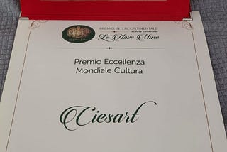 CIESART WINS GLOBAL AWARD IN ITALY