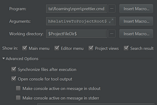 Run prettier in WebStorm or IntelliJ on Windows