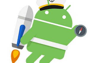 Android logo with compass in hand
