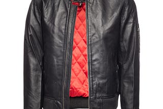 Bomber Leather Jacket-Black