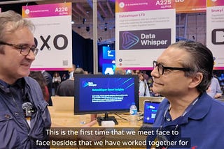 Antonio Santos talking with Luis Lancos at the WebSummit in Lisbon