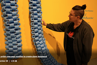How this artist uses pool noodles to create giant beadwork
