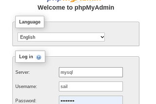 Adding PHPMyAdmin to Laravel Sail