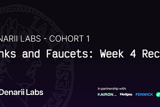 Denarii Labs Cohort 1- Sinks and Faucets: Week 4 Recap