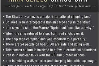 Iran Seizes Cargo Ship