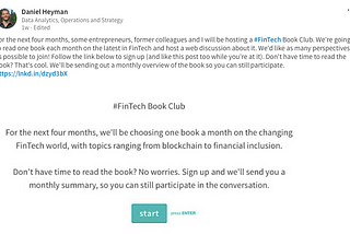 Introducing the #FinTech Book Club