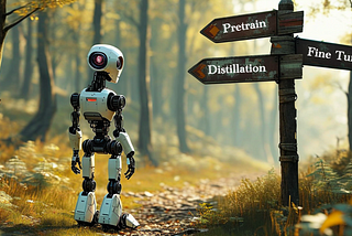 How to choose between pre training, fine tuning, and model distillation.