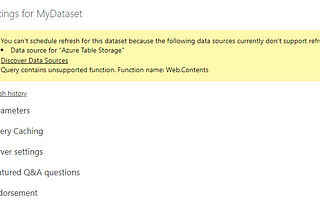 Error: Query contains unsupported function. Function name: Web.Contents