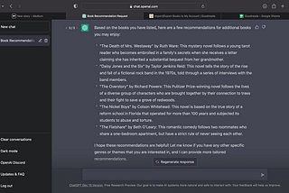Getting Book Recs From Chat-GPT