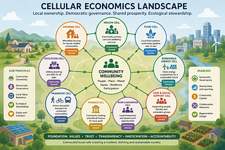 Cellular Economics: An Organisational Architecture for Implementing a Wellbeing Economy